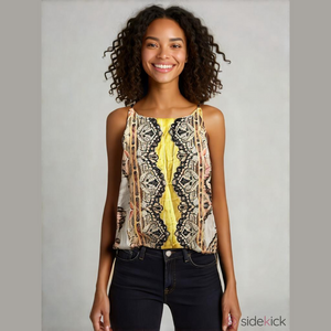 Women's VERSE Paisley Tank Top - Size M - Yellow